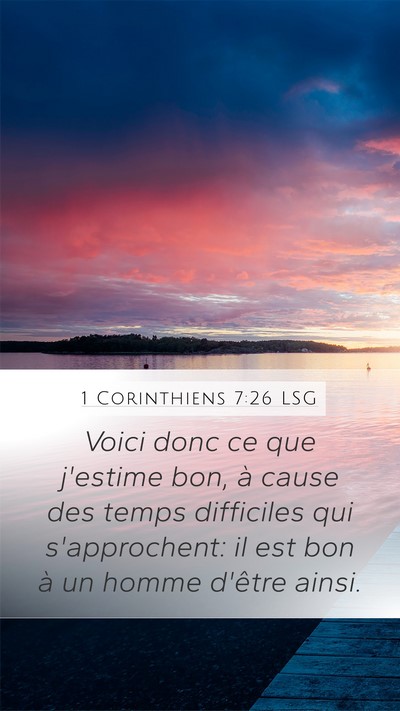 1 Corinthiens 7:26 LSG Bible Verse Image