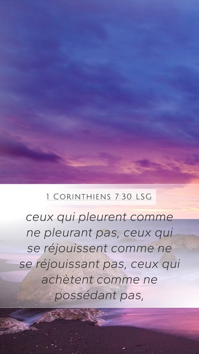 1 Corinthiens 7:30 LSG Bible Verse Image