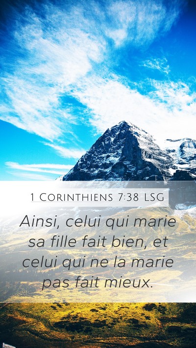 1 Corinthiens 7:38 LSG Bible Verse Image