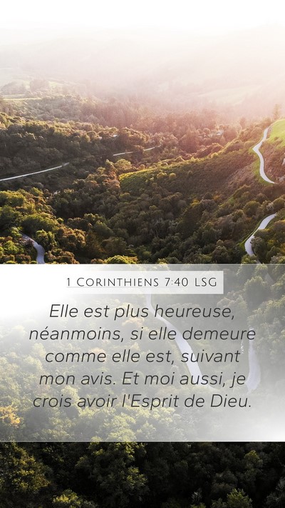 1 Corinthiens 7:40 LSG Bible Verse Image
