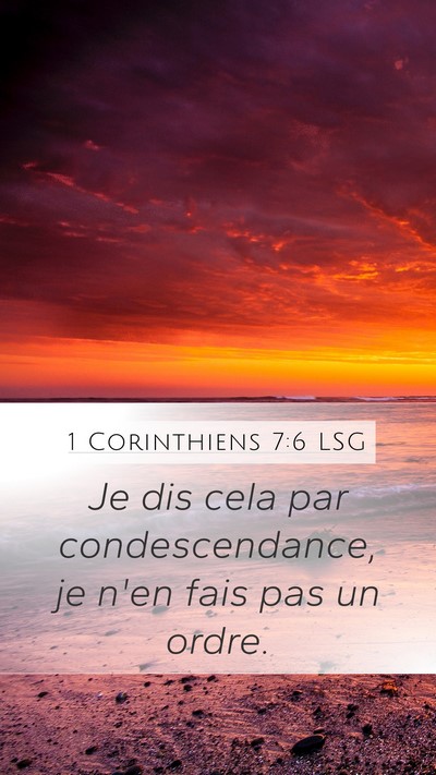 1 Corinthiens 7:6 LSG Bible Verse Image