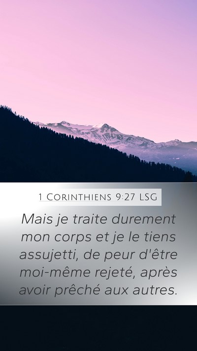 1 Corinthiens 9:27 LSG Bible Verse Image
