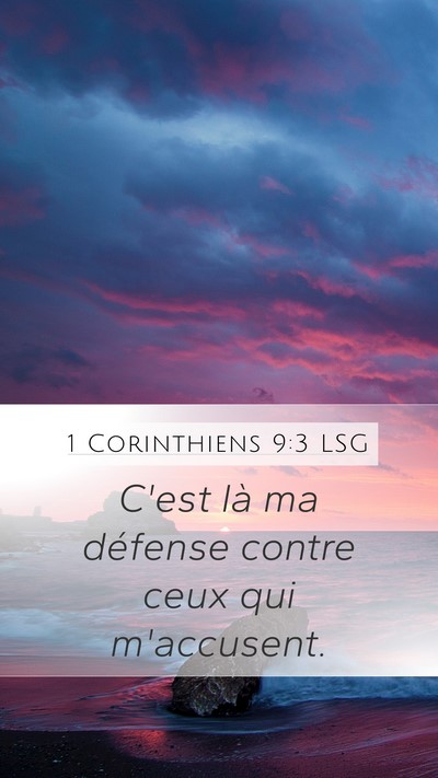 1 Corinthiens 9:3 LSG Bible Verse Image