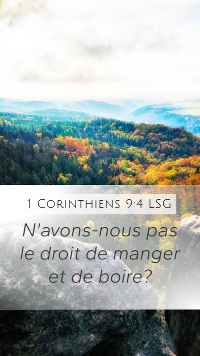 1 Corinthiens 9:4 LSG Bible Verse Image