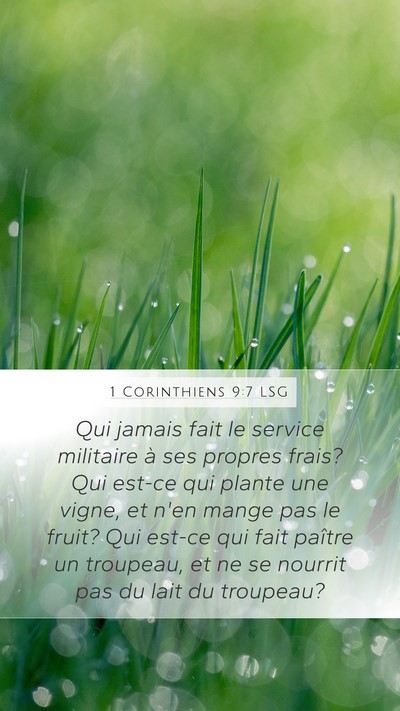 1 Corinthiens 9:7 LSG Bible Verse Image