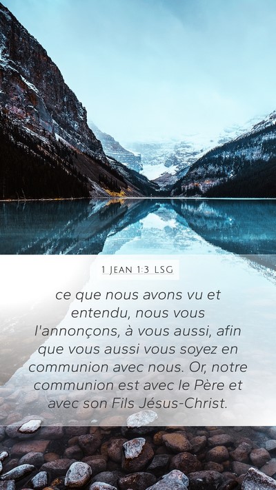 1 Jean 1:3 LSG Bible Verse Image