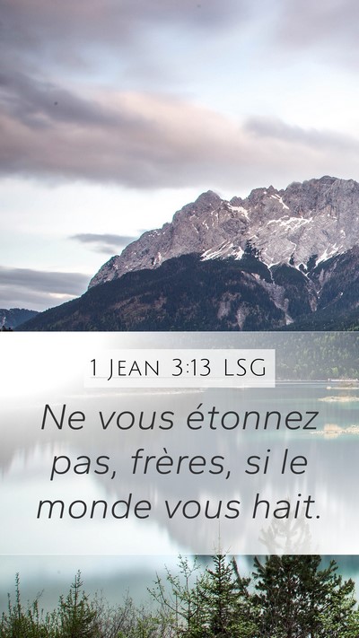 1 Jean 3:13 LSG Mobile Phone Wallpaper - Ne vous étonnez pas, frères, si le monde vous - Mobile Bible Verse Wallpaper