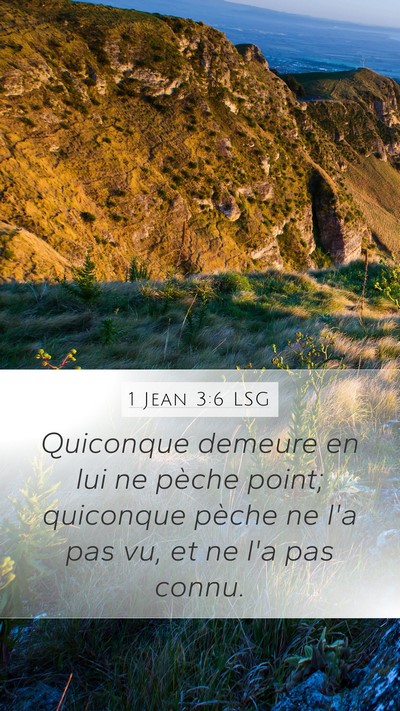 1 Jean 3:6 LSG Bible Verse Image