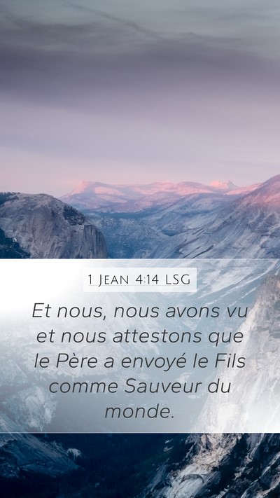 1 Jean 4:14 LSG Bible Verse Image