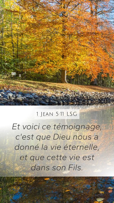 1 Jean 5:11 LSG Bible Verse Image
