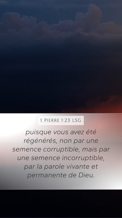 1 Pierre 1:23 LSG Bible Verse Image