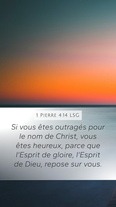 1 Pierre 4:14 LSG Bible Verse Image