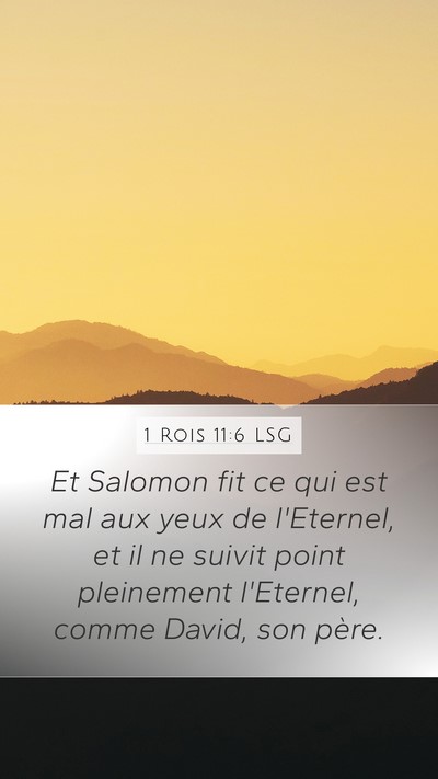 1 Rois 11:6 LSG Bible Verse Image