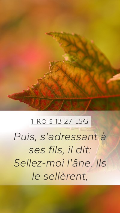 1 Rois 13:27 LSG Bible Verse Image