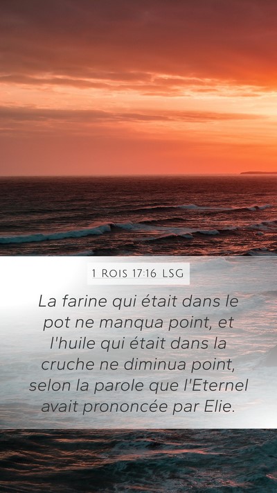 1 Rois 17:16 LSG Mobile Phone Wallpaper - La farine qui était dans le pot ne manqua point, - Mobile Bible Verse Wallpaper