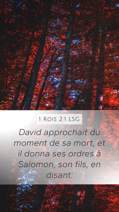 1 Rois 2:1 LSG Mobile Phone Wallpaper - David approchait du moment de sa mort, et il - Mobile Bible Verse Wallpaper