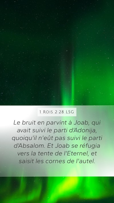 1 Rois 2:28 LSG Bible Verse Image