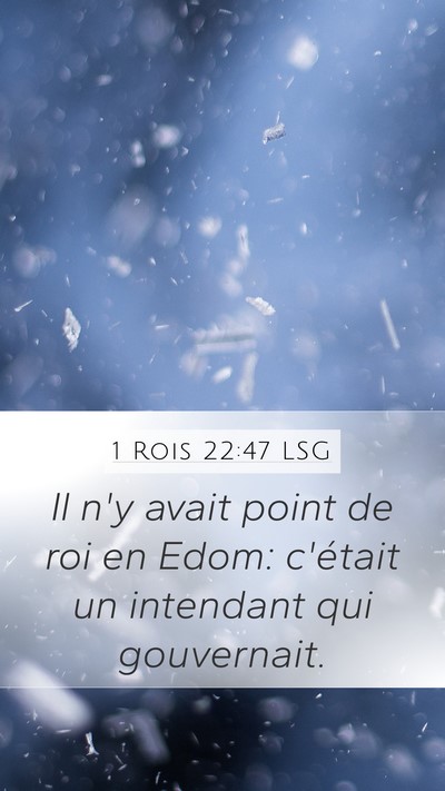 1 Rois 22:47 LSG Bible Verse Image