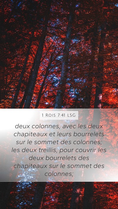 1 Rois 7:41 LSG Bible Verse Image