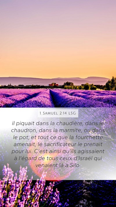 1 Samuel 2:14 LSG Mobile Phone Wallpaper - il piquait dans la chaudière, dans le chaudron, - Mobile Bible Verse Wallpaper