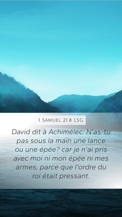 1 Samuel 21:8 LSG Bible Verse Image