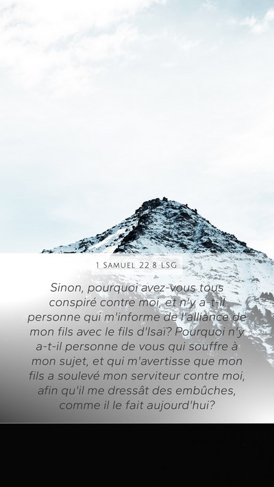 1 Samuel 22:8 LSG Mobile Phone Wallpaper - Sinon, pourquoi avez-vous tous conspiré contre - Mobile Bible Verse Wallpaper