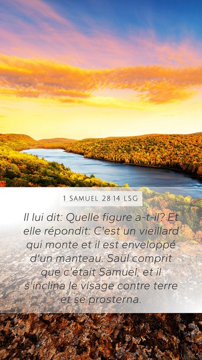 1 Samuel 28:14 LSG Mobile Phone Wallpaper - Il lui dit: Quelle figure a-t-il? Et elle - Mobile Bible Verse Wallpaper