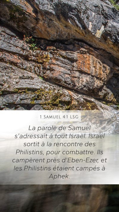 1 Samuel 4:1 LSG Bible Verse Image