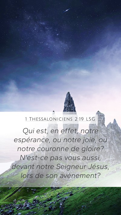 1 Thessaloniciens 2:19 LSG Bible Verse Image
