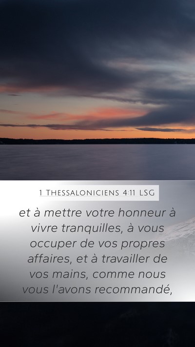 1 Thessaloniciens 4:11 LSG Bible Verse Image
