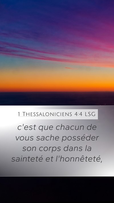 1 Thessaloniciens 4:4 LSG Bible Verse Image
