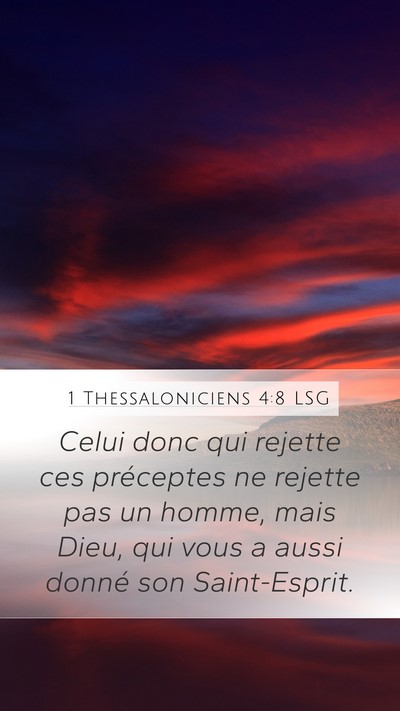 1 Thessaloniciens 4:8 LSG Bible Verse Image