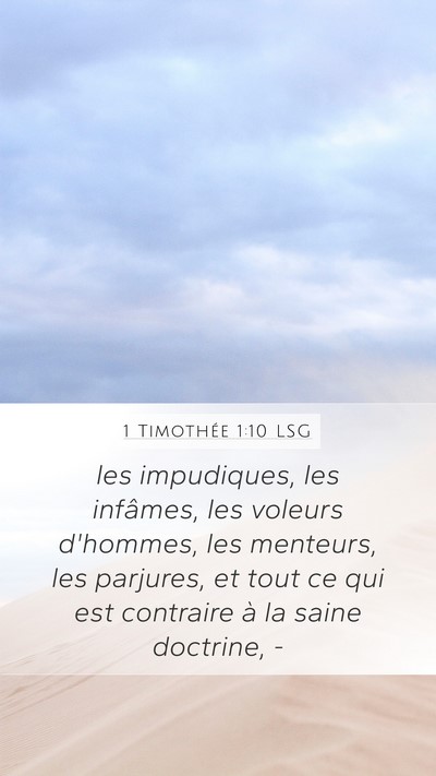 1 Timothée 1:10 LSG Bible Verse Image