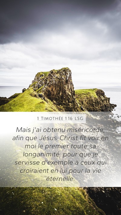 1 Timothée 1:16 LSG Bible Verse Image
