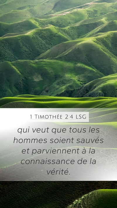 1 Timothée 2:4 LSG Bible Verse Image