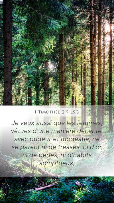 1 Timothée 2:9 LSG Bible Verse Image