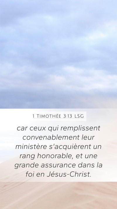 1 Timothée 3:13 LSG Bible Verse Image