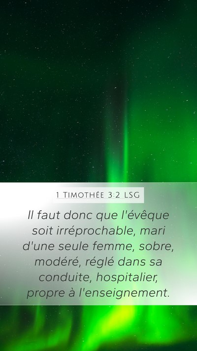 1 Timothée 3:2 LSG Bible Verse Image