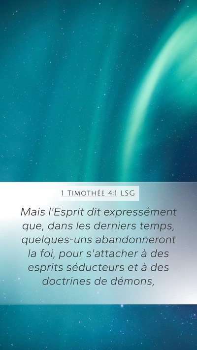 1 Timothée 4:1 LSG Bible Verse Image