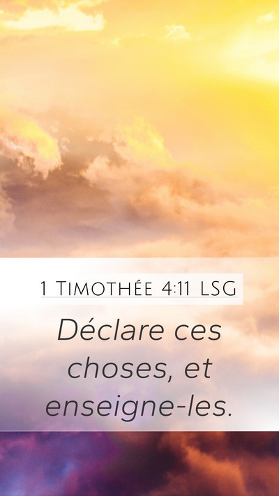 1 Timothée 4:11 LSG Bible Verse Image