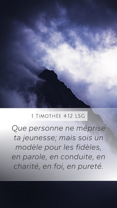 1 Timothée 4:12 LSG Bible Verse Image