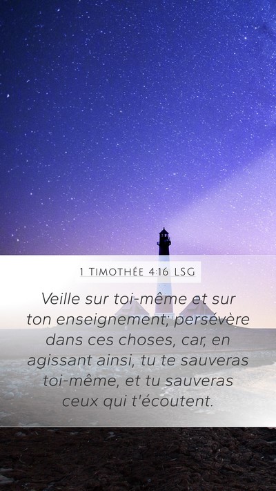 1 Timothée 4:16 LSG Bible Verse Image