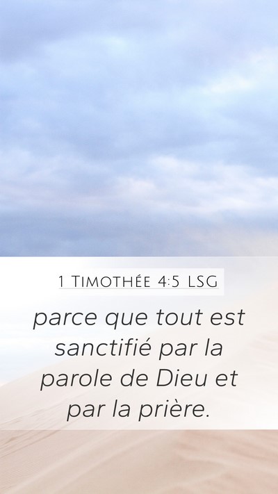 1 Timothée 4:5 LSG Bible Verse Image