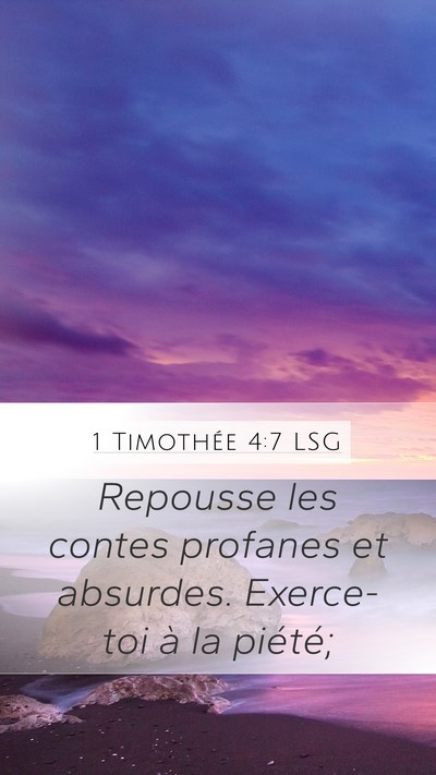1 Timothée 4:7 LSG Bible Verse Image