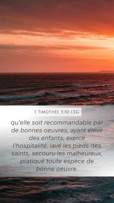 1 Timothée 5:10 LSG Bible Verse Image