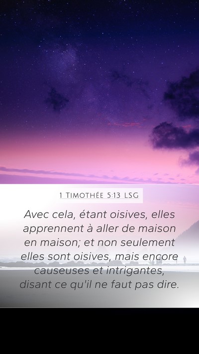 1 Timothée 5:13 LSG Bible Verse Image