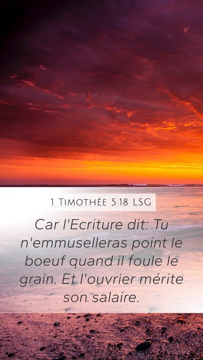 1 Timothée 5:18 LSG Mobile Phone Wallpaper - Car l'Ecriture dit: Tu n'emmuselleras point le - Mobile Bible Verse Wallpaper