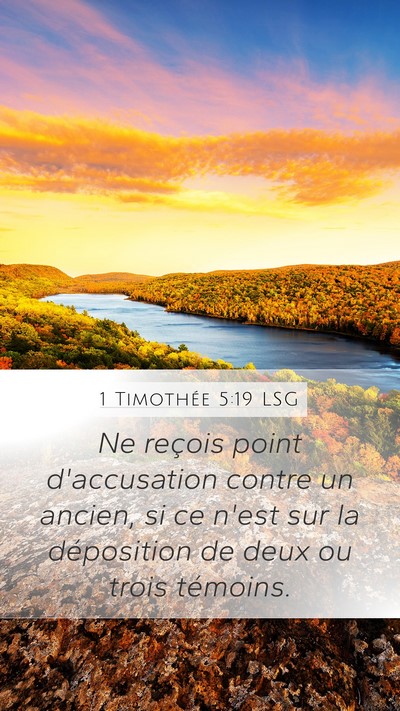 1 Timothée 5:19 LSG Bible Verse Image