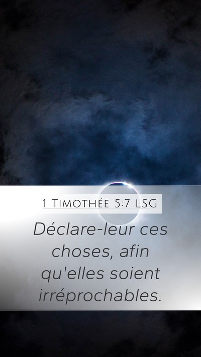 1 Timothée 5:7 LSG Bible Verse Image