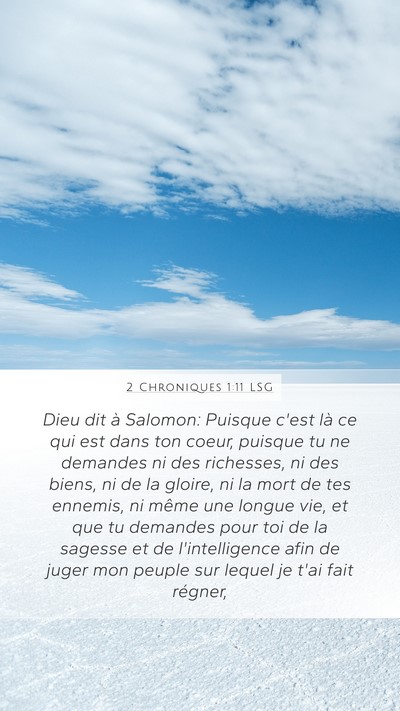 2 Chroniques 1:11 LSG Bible Verse Image